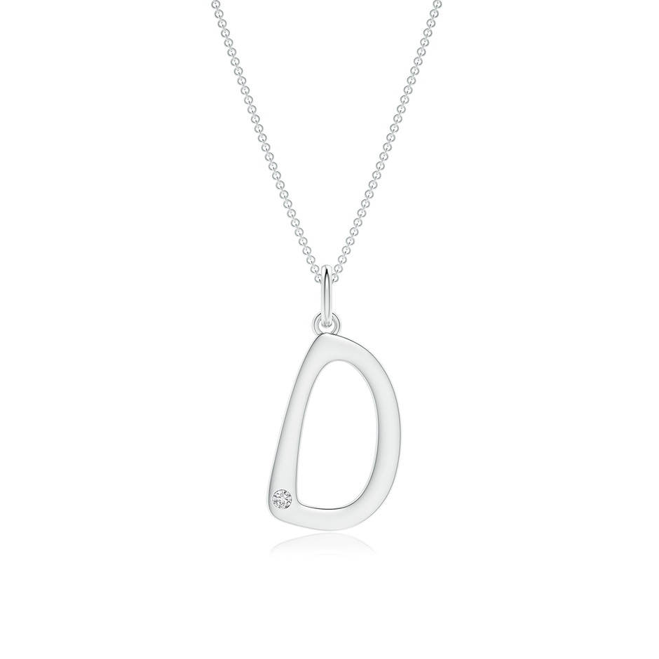 1.5mm HSI2 Gypsy Set Diamond Capital "D" Initial Pendant in White Gold 