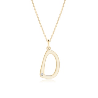 1.5mm HSI2 Gypsy Set Diamond Capital "D" Initial Pendant in Yellow Gold