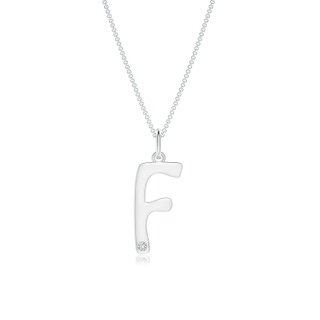 1.5mm HSI2 Gypsy Set Diamond Capital "F" Initial Pendant in P950 Platinum