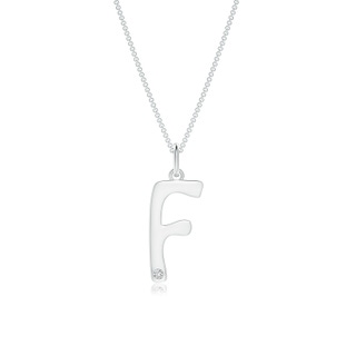 1.5mm HSI2 Gypsy Set Diamond Capital "F" Initial Pendant in White Gold