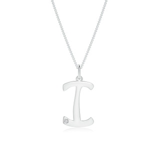 1.5mm HSI2 Gypsy Set Diamond Capital "I" Initial Pendant in P950 Platinum