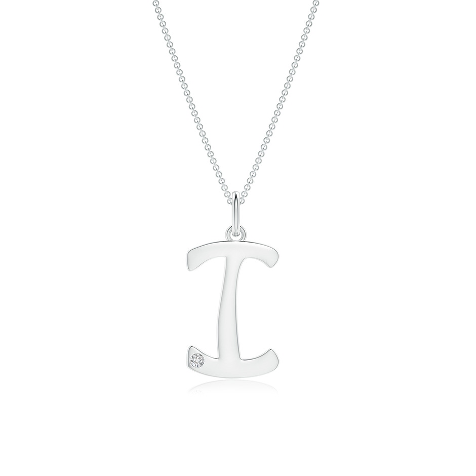 1.5mm HSI2 Gypsy Set Diamond Capital "I" Initial Pendant in White Gold 