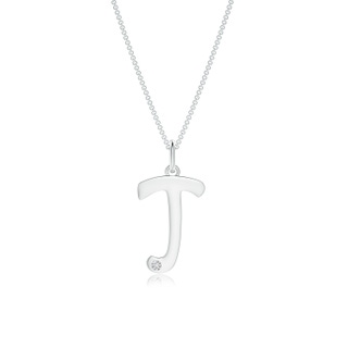 1.5mm HSI2 Gypsy Set Diamond Capital "J" Initial Pendant in P950 Platinum