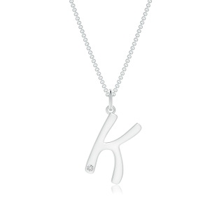 1.5mm HSI2 Gypsy Set Diamond Capital "K" Initial Pendant in P950 Platinum