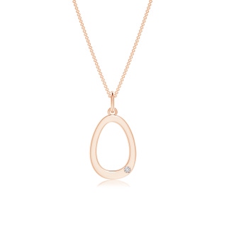 1.5mm HSI2 Gypsy Set Diamond Capital "O" Initial Pendant in Rose Gold