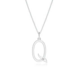 1.5mm HSI2 Gypsy Set Diamond Capital "Q" Initial Pendant in P950 Platinum