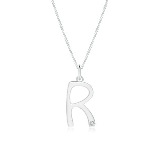 1.5mm HSI2 Gypsy Set Diamond Capital "R" Initial Pendant in P950 Platinum