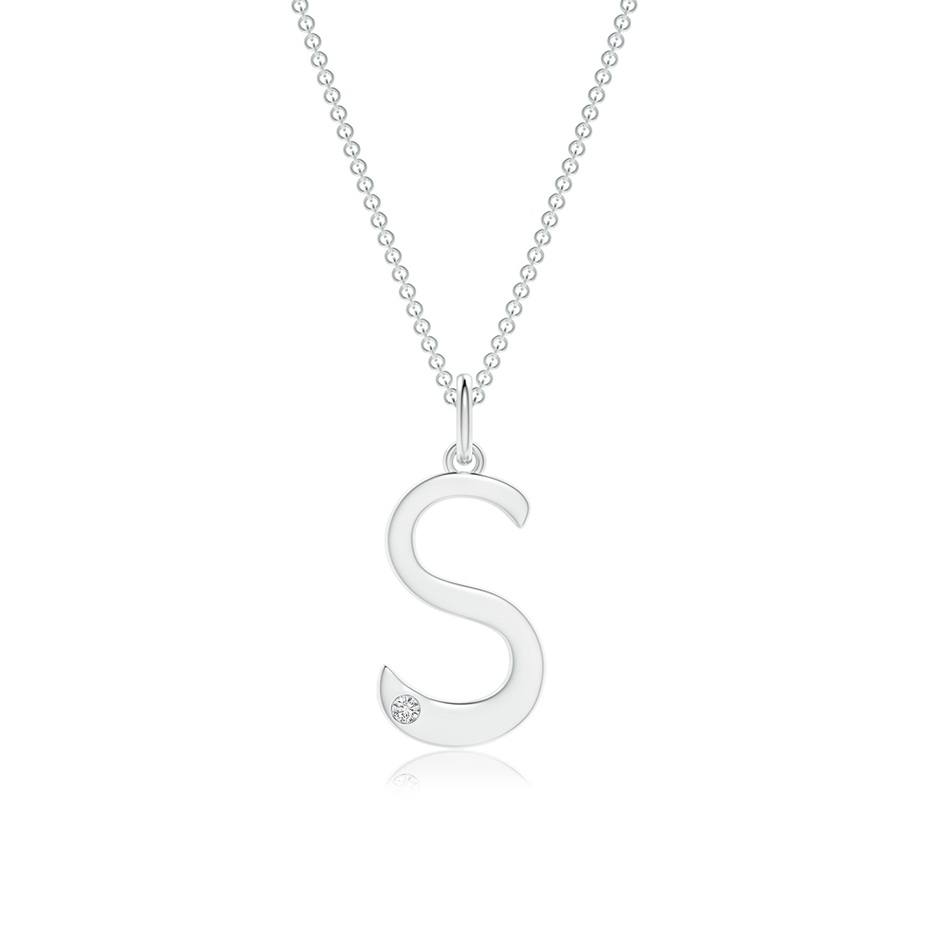 1.5mm HSI2 Gypsy Set Diamond Capital "S" Initial Pendant in P950 Platinum 