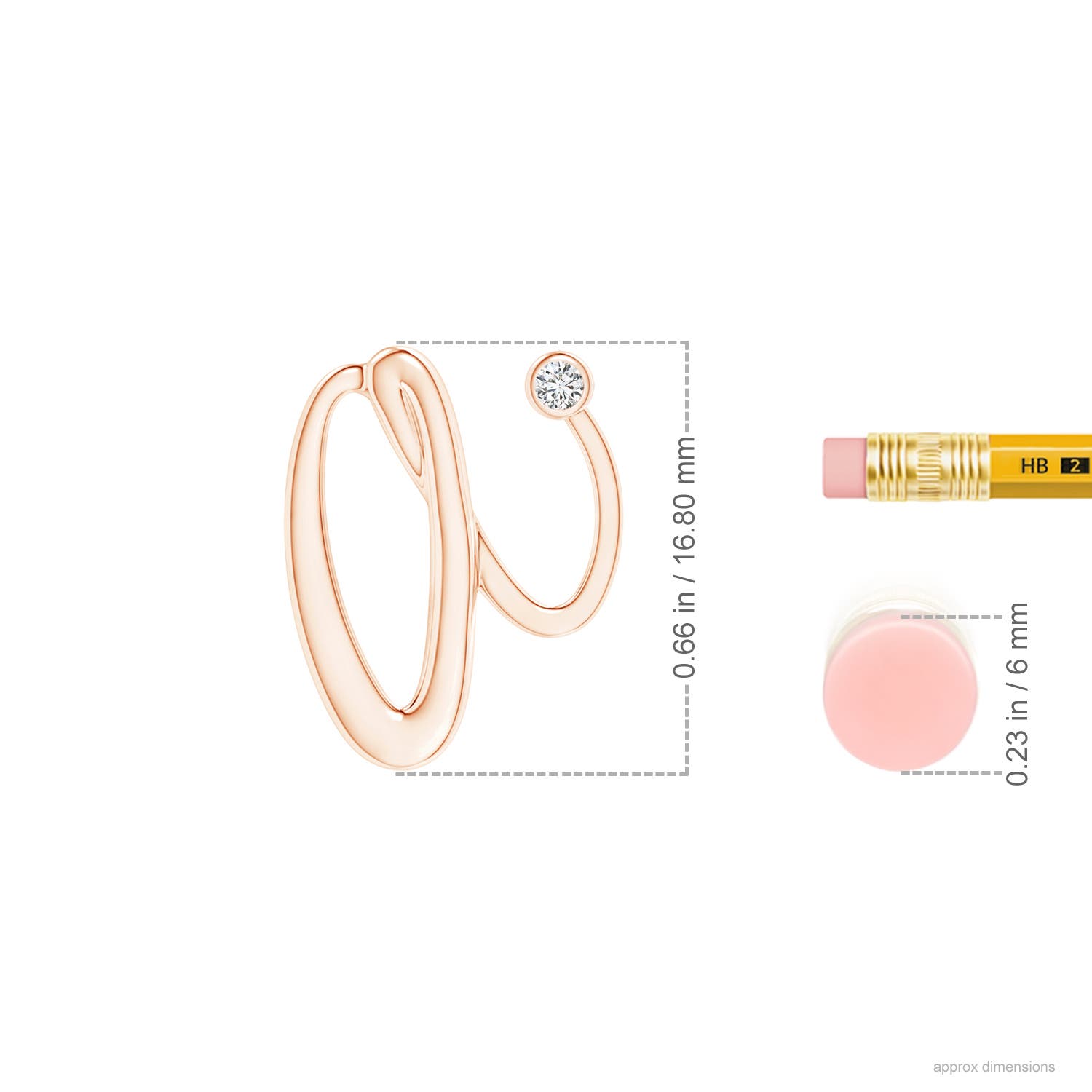 H, SI2 / 0.04 CT / 14 KT Rose Gold