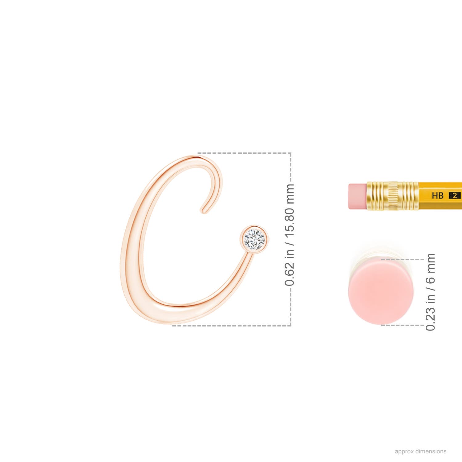 H, SI2 / 0.04 CT / 14 KT Rose Gold