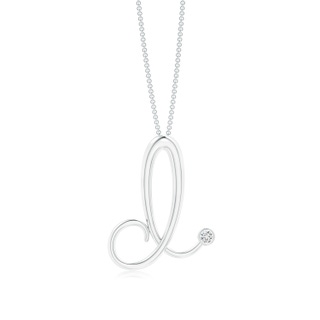 2mm HSI2 Bezel Set Diamond Lowercase "D" Initial Pendant in P950 Platinum