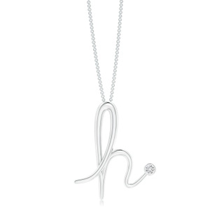 2mm HSI2 Bezel Set Diamond Lowercase "H" Initial Pendant in P950 Platinum