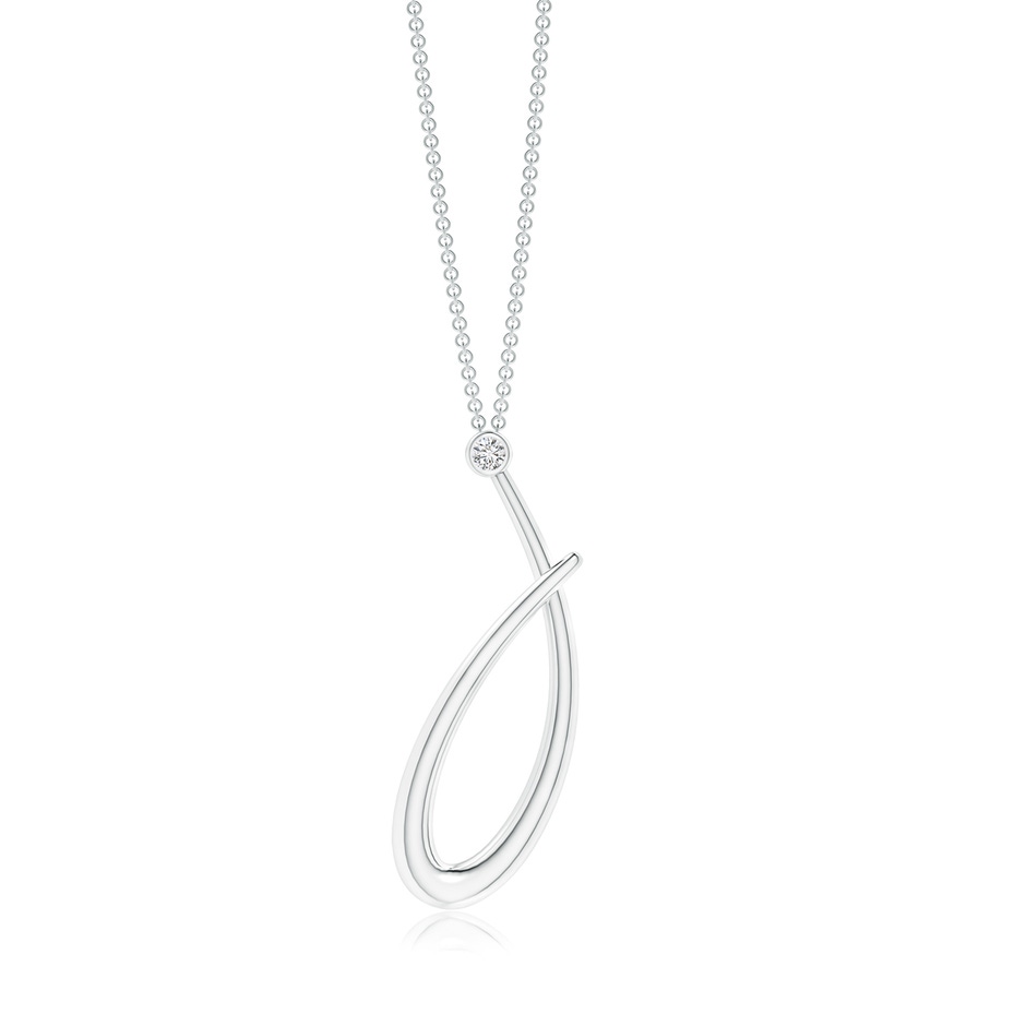 2mm HSI2 Bezel Set Diamond Lowercase "J" Initial Pendant in P950 Platinum 