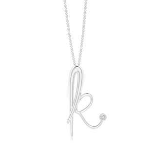 2mm HSI2 Bezel Set Diamond Lowercase "K" Initial Pendant in P950 Platinum