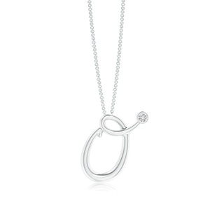 2mm HSI2 Bezel Set Diamond Lowercase "O" Initial Pendant in P950 Platinum