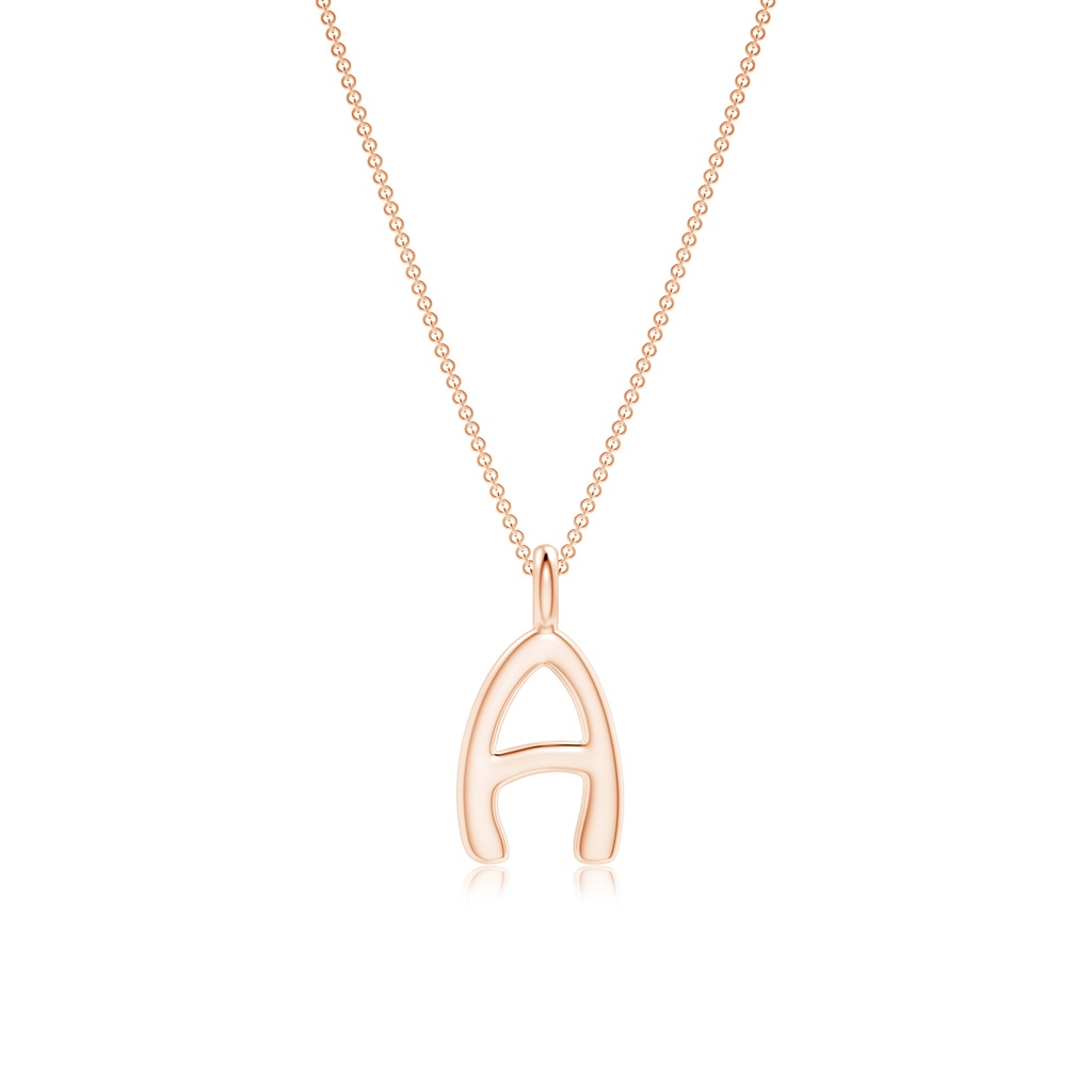 Capital "A" Initial Pendant in 9K Rose Gold