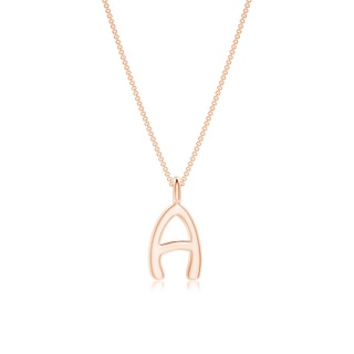 Capital "A" Initial Pendant in Rose Gold