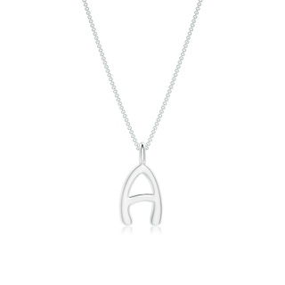 Capital "A" Initial Pendant in White Gold