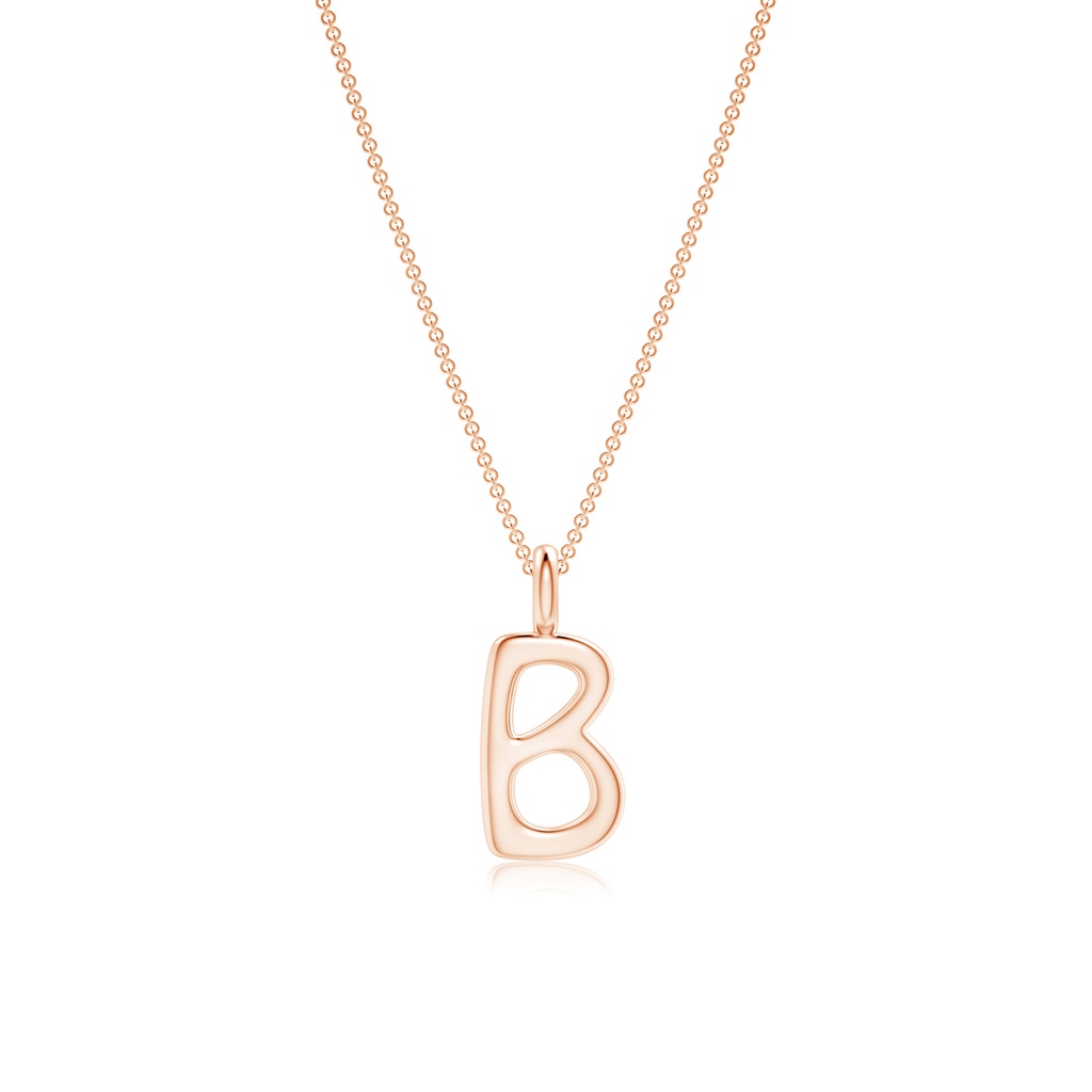 Capital "B" Initial Pendant in 10K Rose Gold