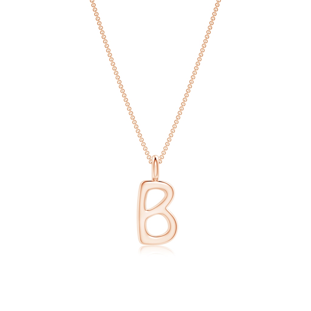 Capital "B" Initial Pendant in 10K Rose Gold