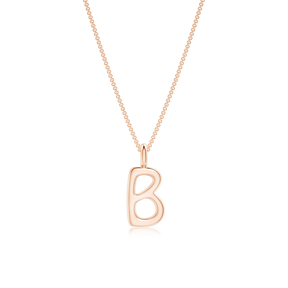 Capital "B" Initial Pendant in 10K Rose Gold 