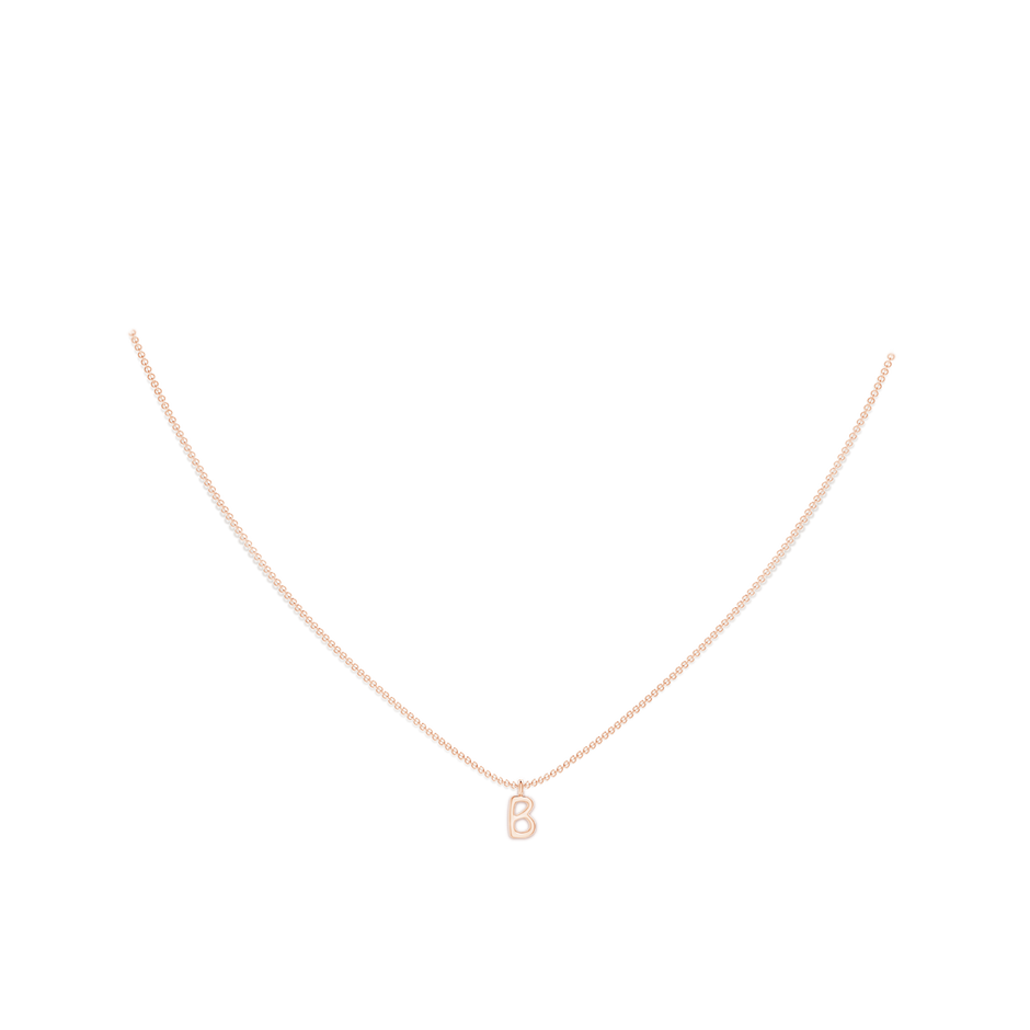 Capital "B" Initial Pendant in 10K Rose Gold body-neck