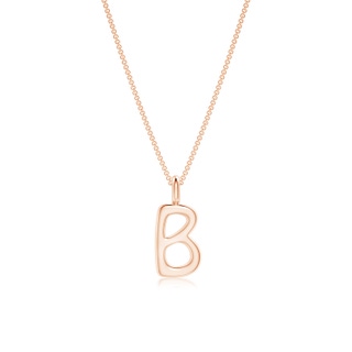 Capital "B" Initial Pendant in 9K Rose Gold