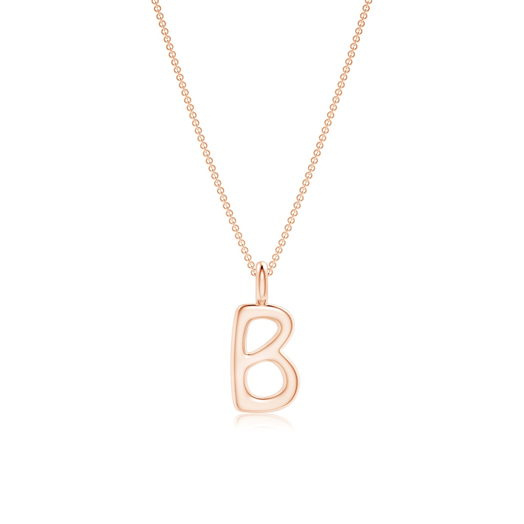 Capital "B" Initial Pendant in Rose Gold