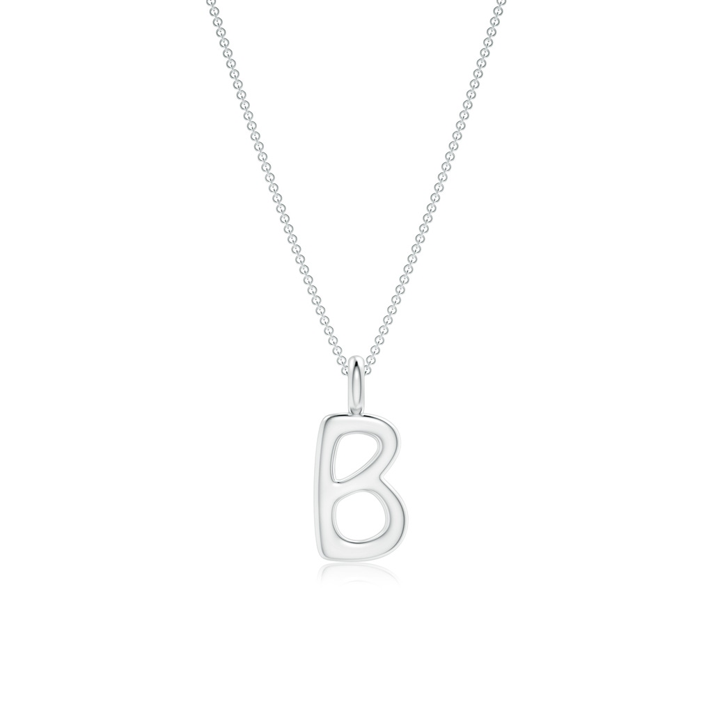 Capital "B" Initial Pendant in White Gold