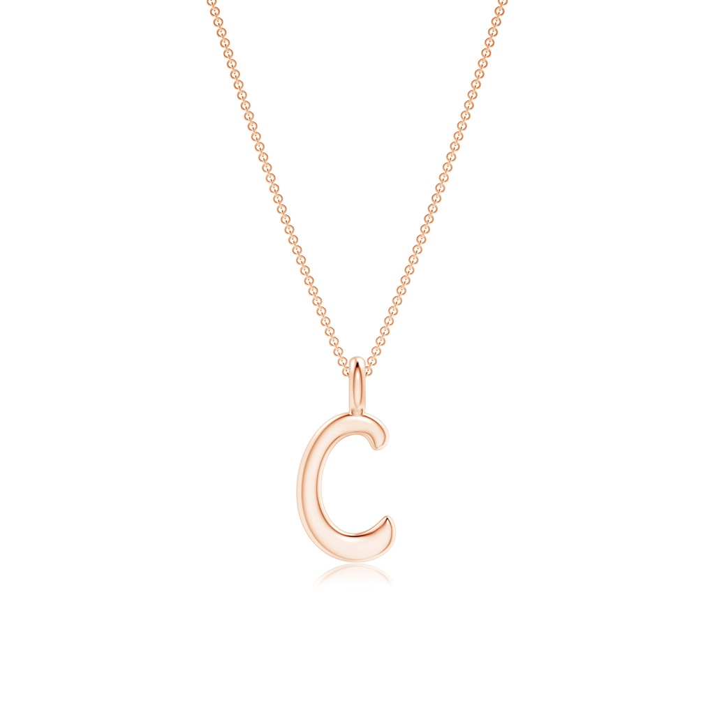 Capital "C" Initial Pendant in 10K Rose Gold