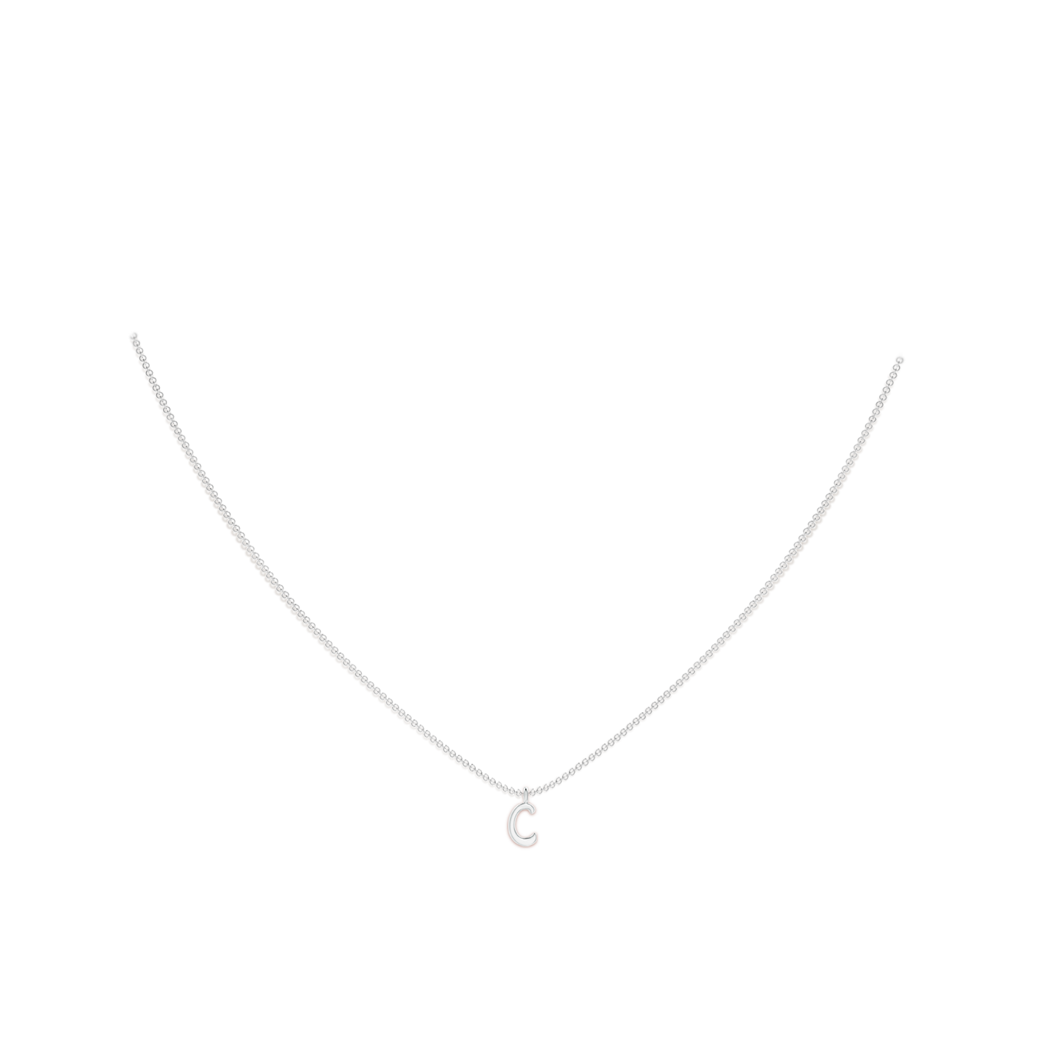 Capital "C" Initial Pendant in P950 Platinum - body_neck