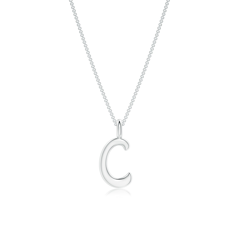 Capital "C" Initial Pendant in White Gold 