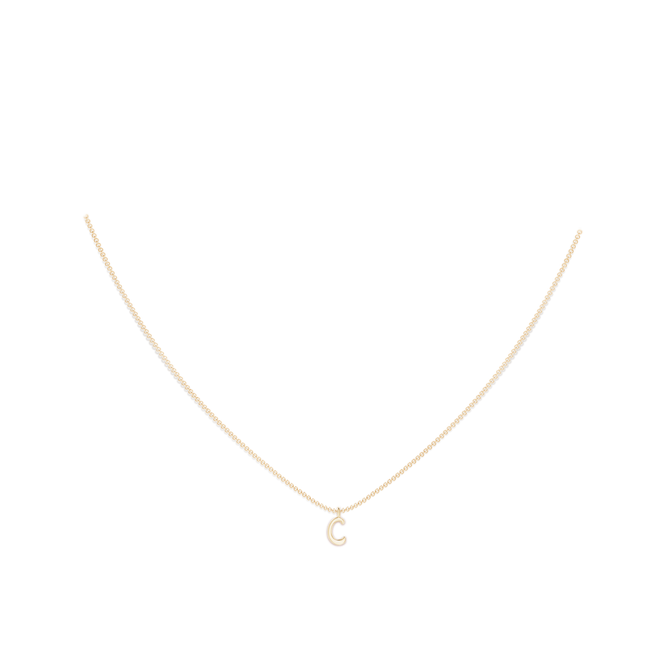 Capital "C" Initial Pendant in Yellow Gold Body-Neck