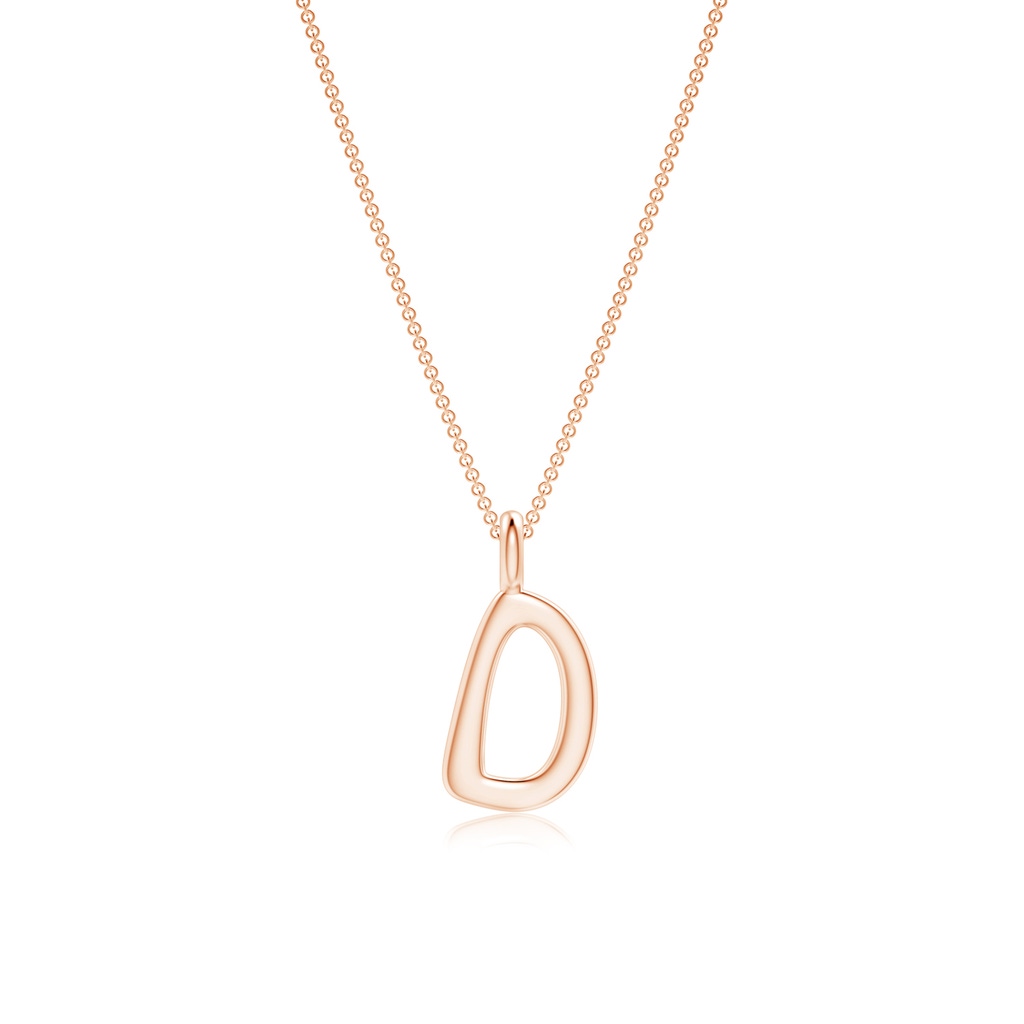 Capital "D" Initial Pendant in 9K Rose Gold