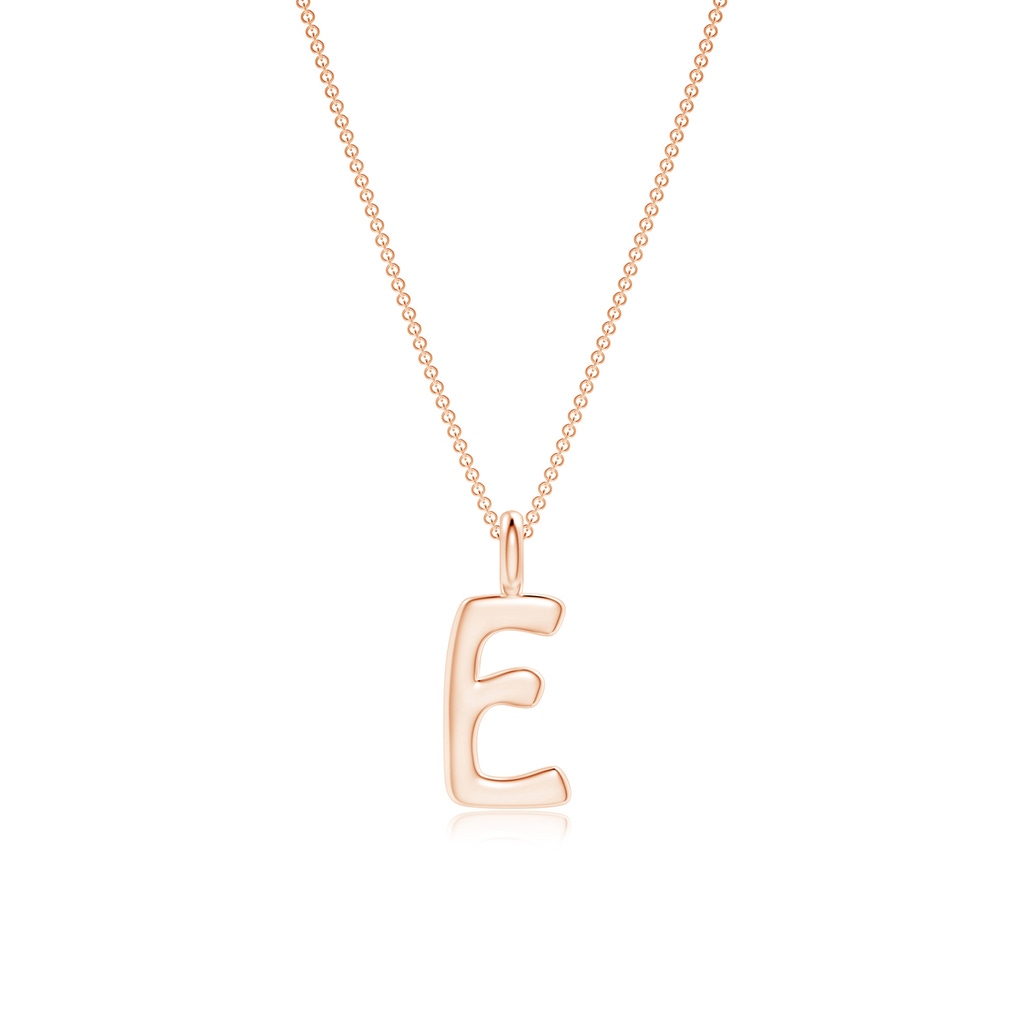 Capital "E" Initial Pendant in 10K Rose Gold
