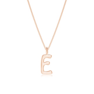 Capital "E" Initial Pendant in 9K Rose Gold