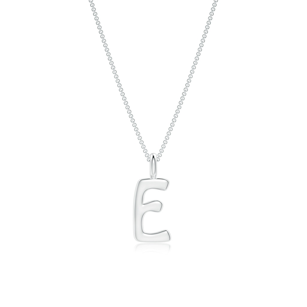 Capital "E" Initial Pendant in White Gold