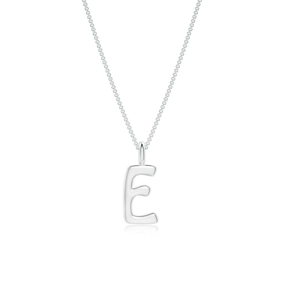 Capital "E" Initial Pendant in White Gold 