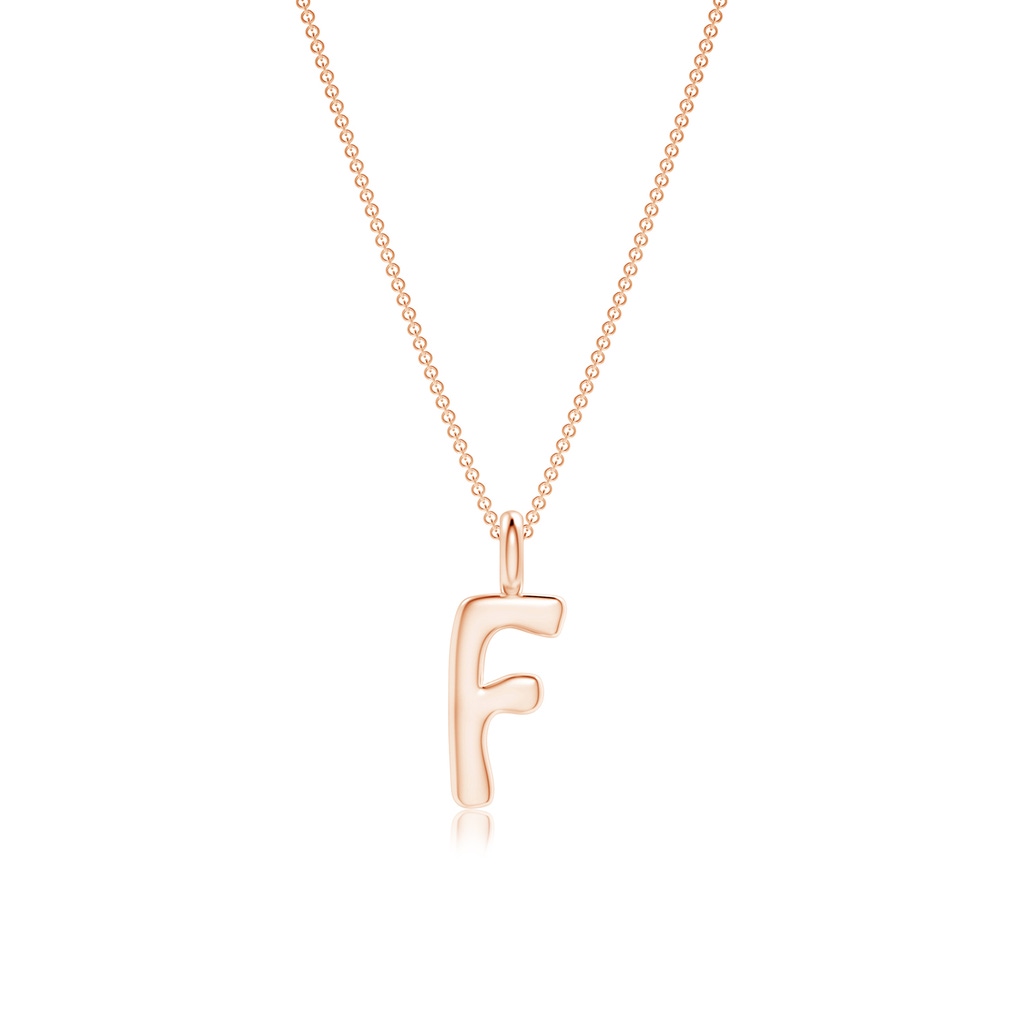 Capital "F" Initial Pendant in 10K Rose Gold