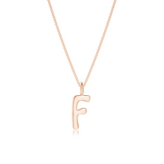 Capital "F" Initial Pendant in 9K Rose Gold