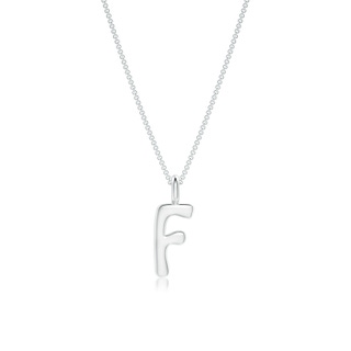 Capital "F" Initial Pendant in White Gold