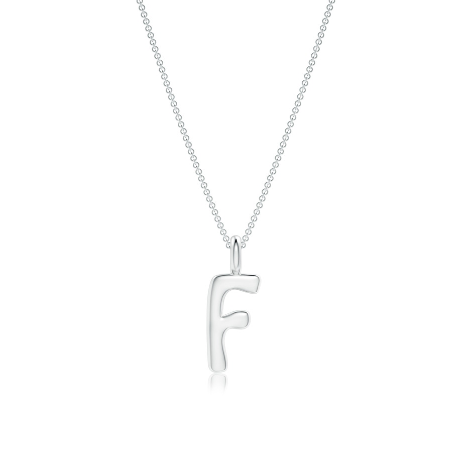 Capital "F" Initial Pendant in White Gold 