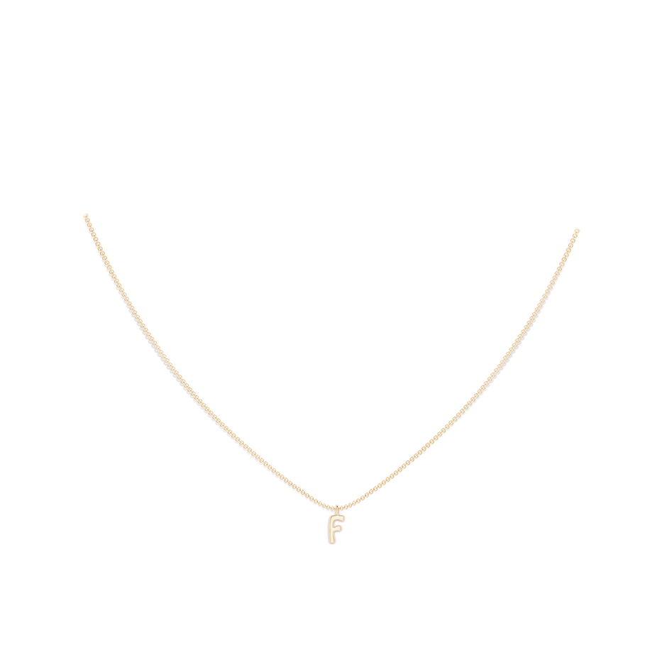 Capital "F" Initial Pendant in Yellow Gold Body-Neck