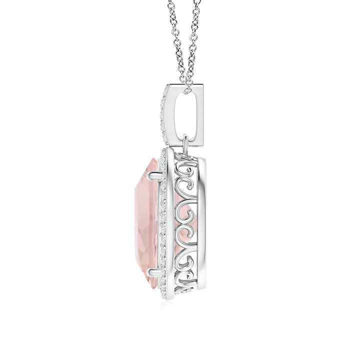 A - Morganite / 7.23 CT / 14 KT White Gold