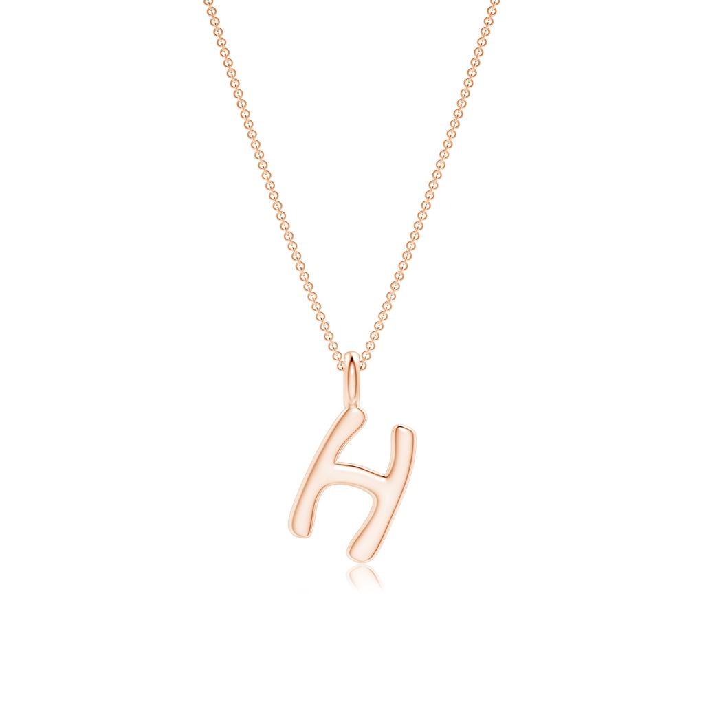 Capital "H" Initial Pendant in 10K Rose Gold