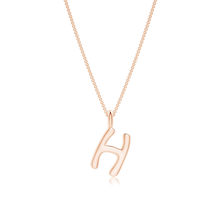 Capital "H" Initial Pendant in 10K Rose Gold 