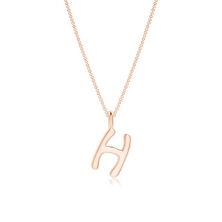 Capital "H" Initial Pendant in Rose Gold