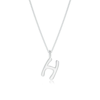 Capital "H" Initial Pendant in White Gold