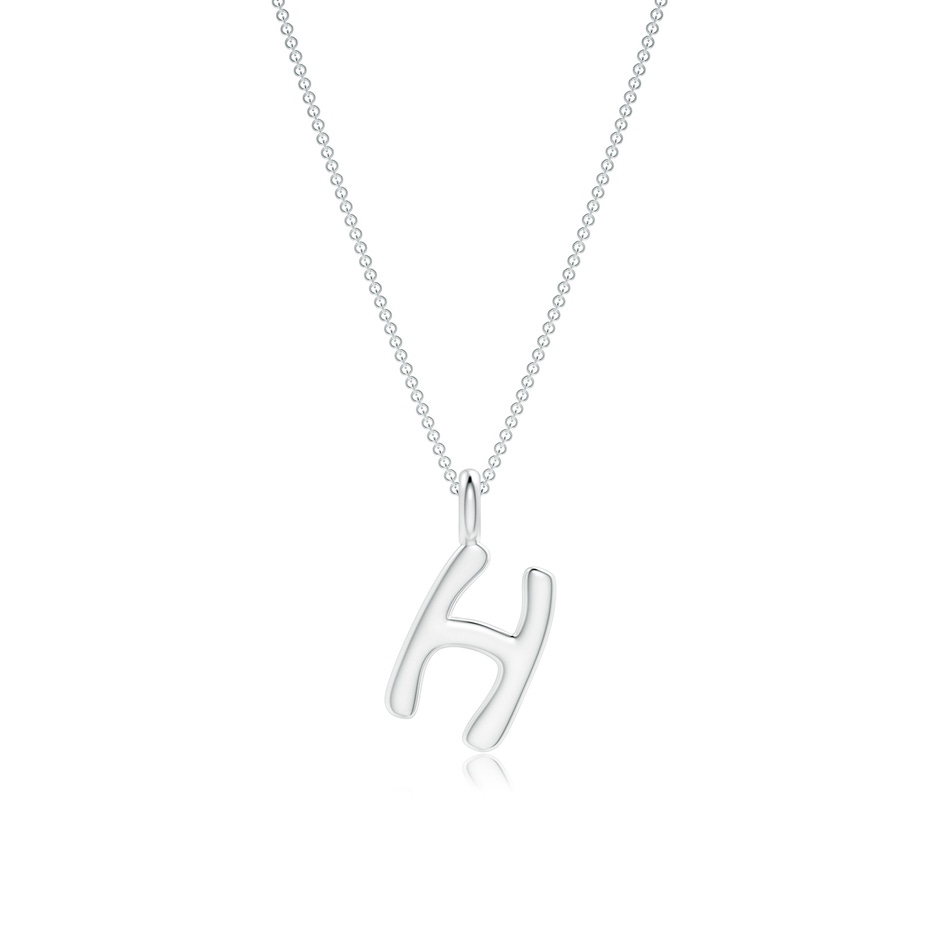 Capital "H" Initial Pendant in White Gold 