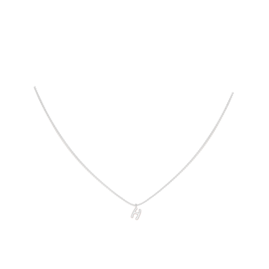 Capital "H" Initial Pendant in White Gold body-neck